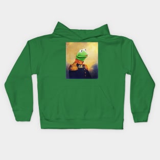 Kermit the Frog Retro Military Portrait Kids Hoodie